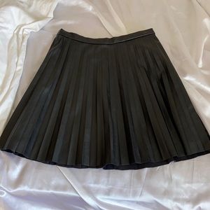 J Crew Pleated Leather Skirt